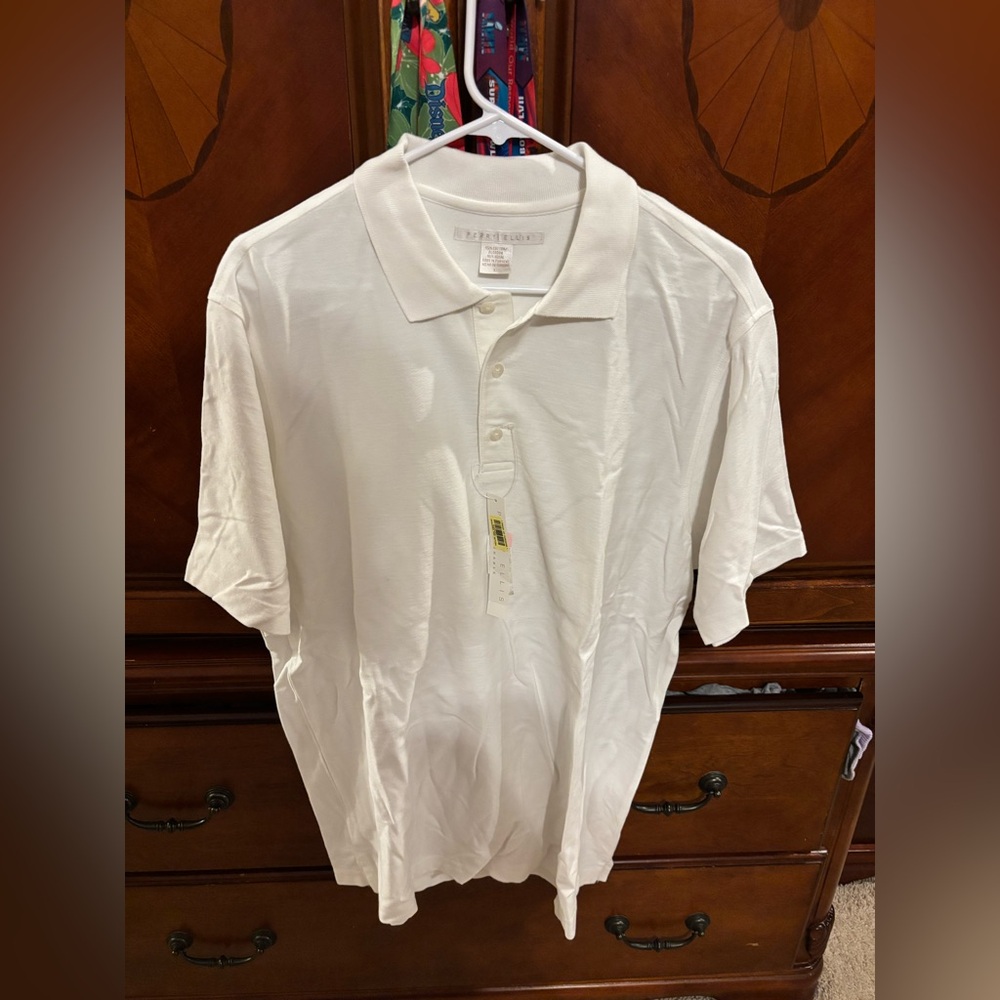Perry Ellis Men's White Short-Sleeve Polo